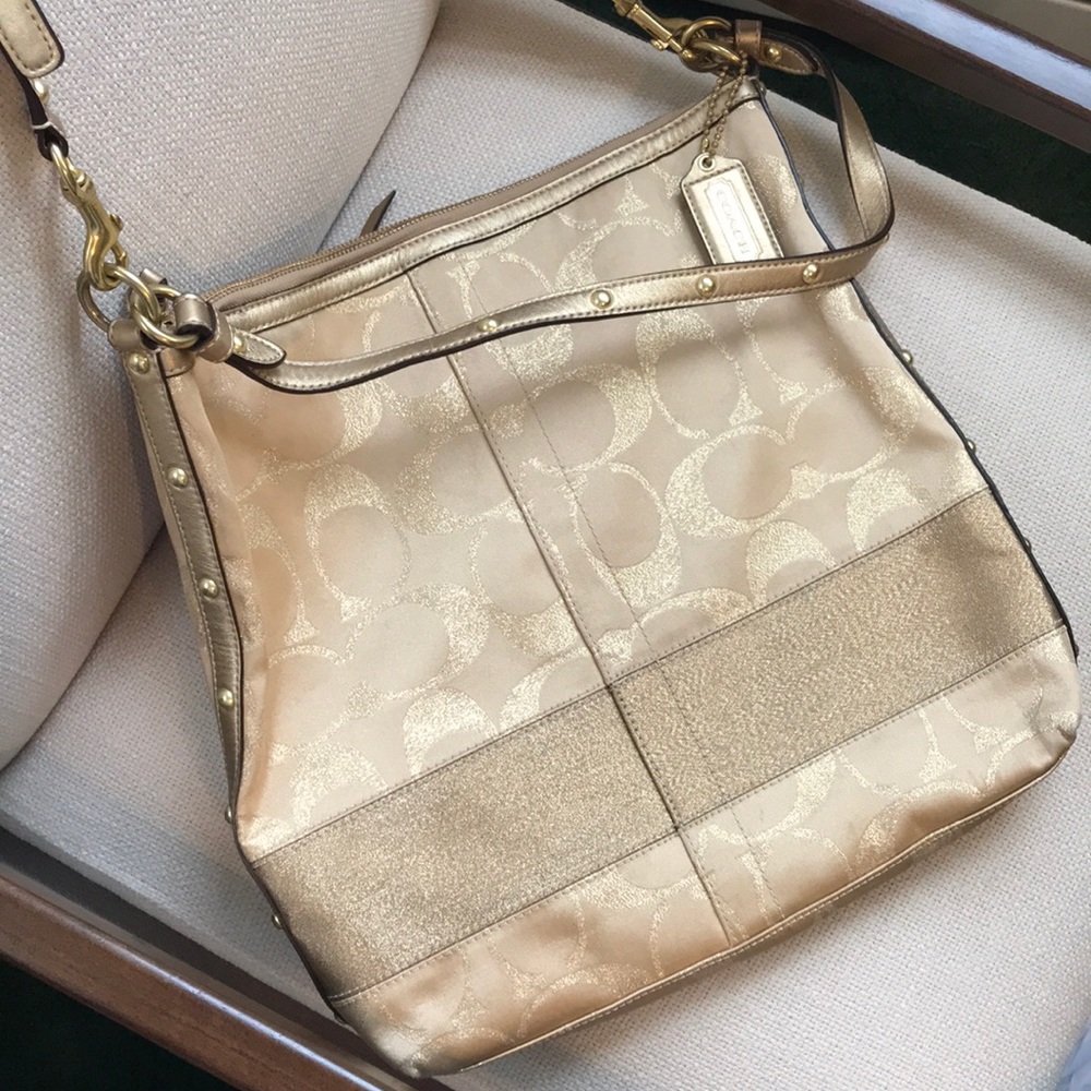 Authentic Gold Studded Coach bag